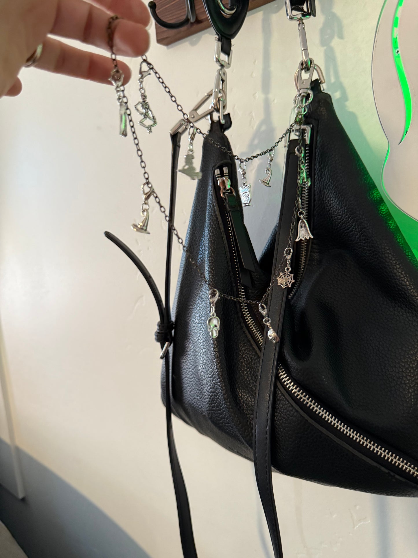 Handcrafted Upcycled Charm Chain – Silver Clasp with Silver Thrifted Accents