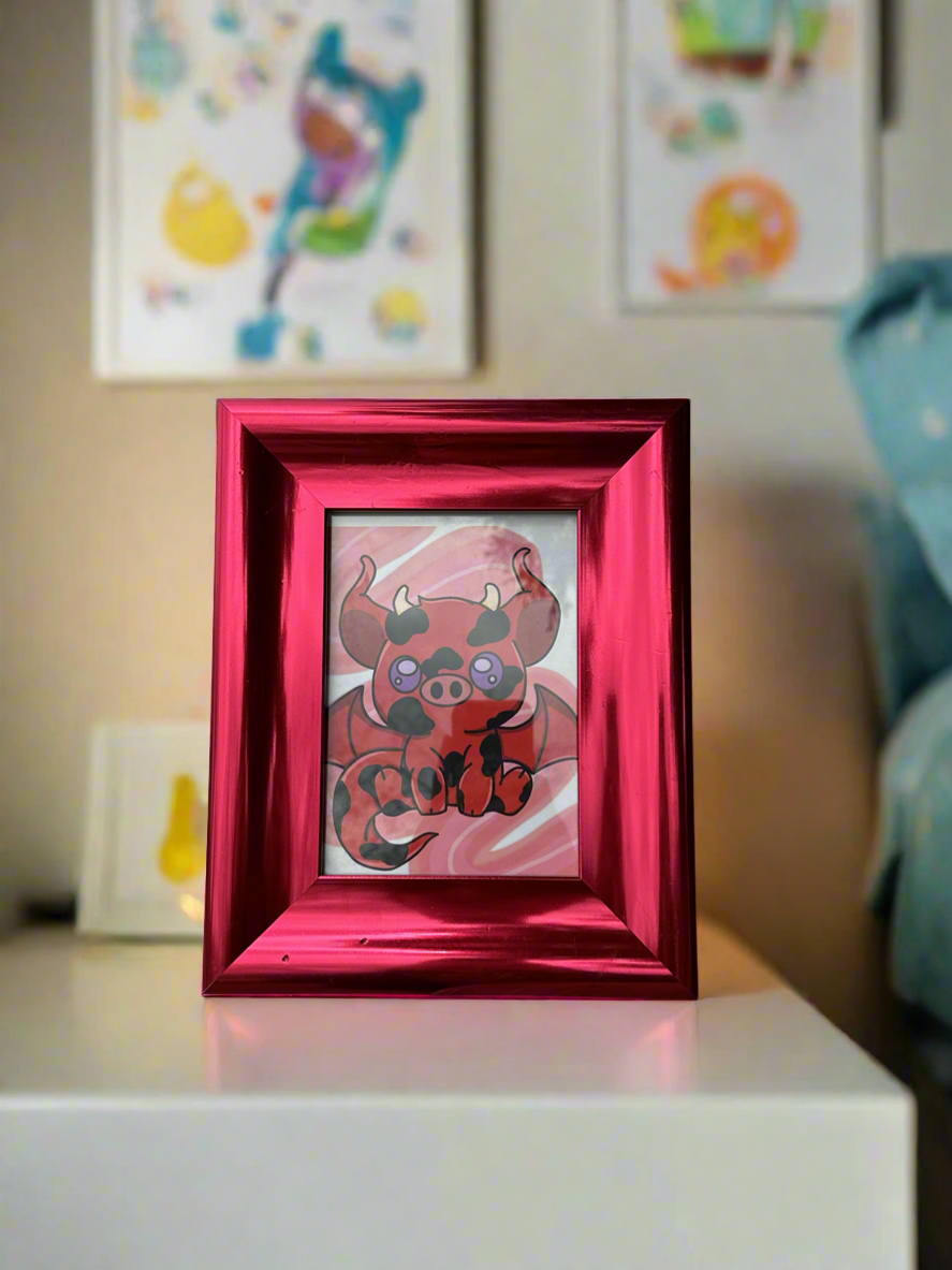 DeMOOON Framed Print (Pink Frame)