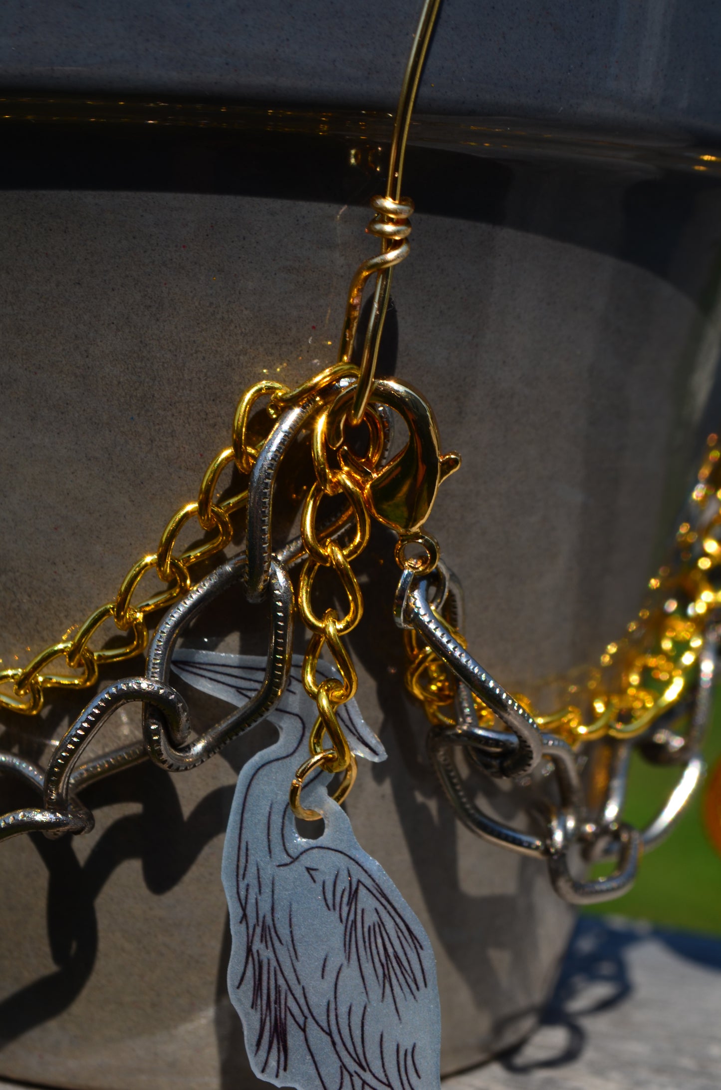 4" Grey Pot with Jewelry