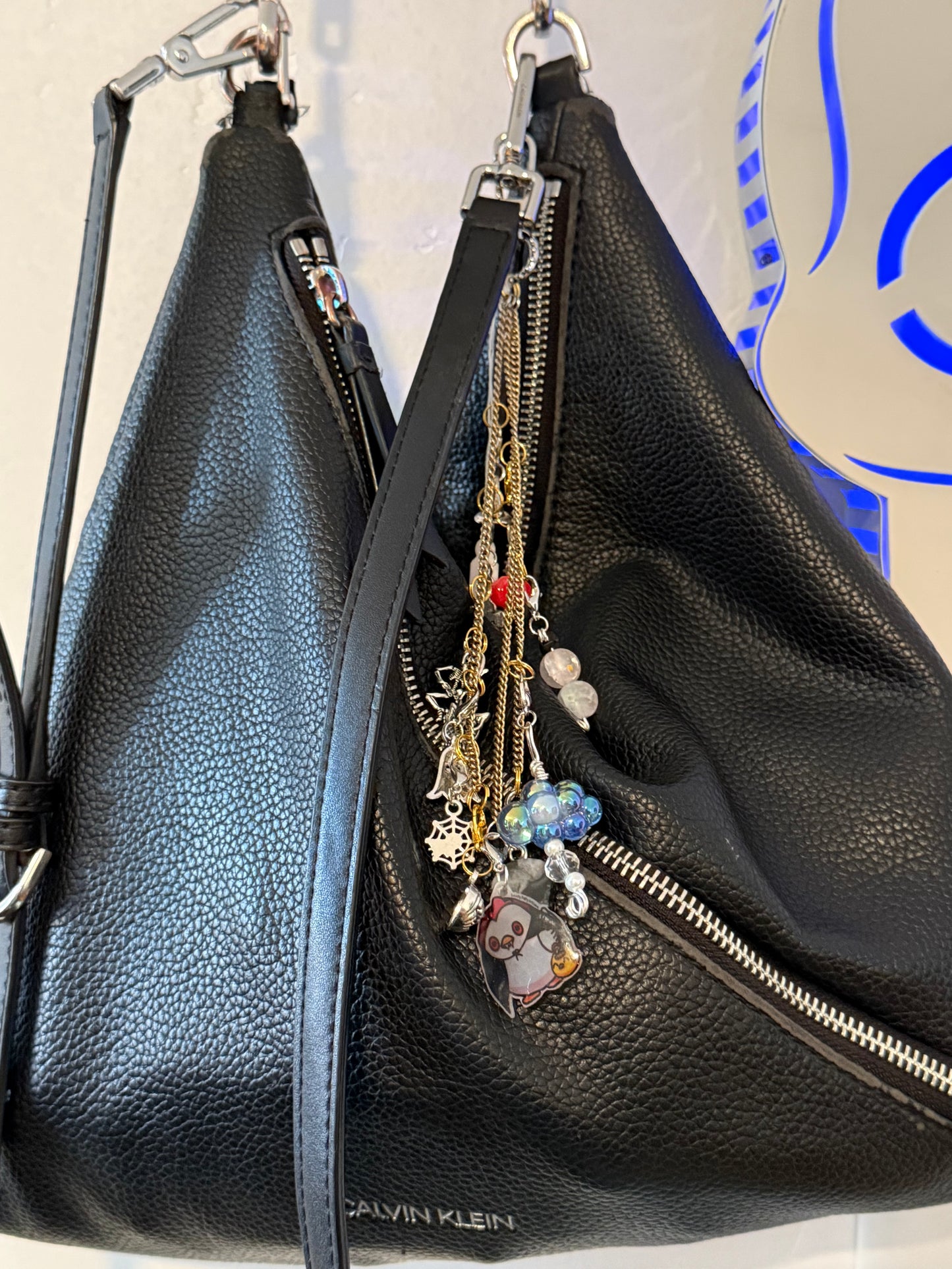 Silver Heart Carabiner Multipurpose Keychain | Count Cluckula & Beaded Charms