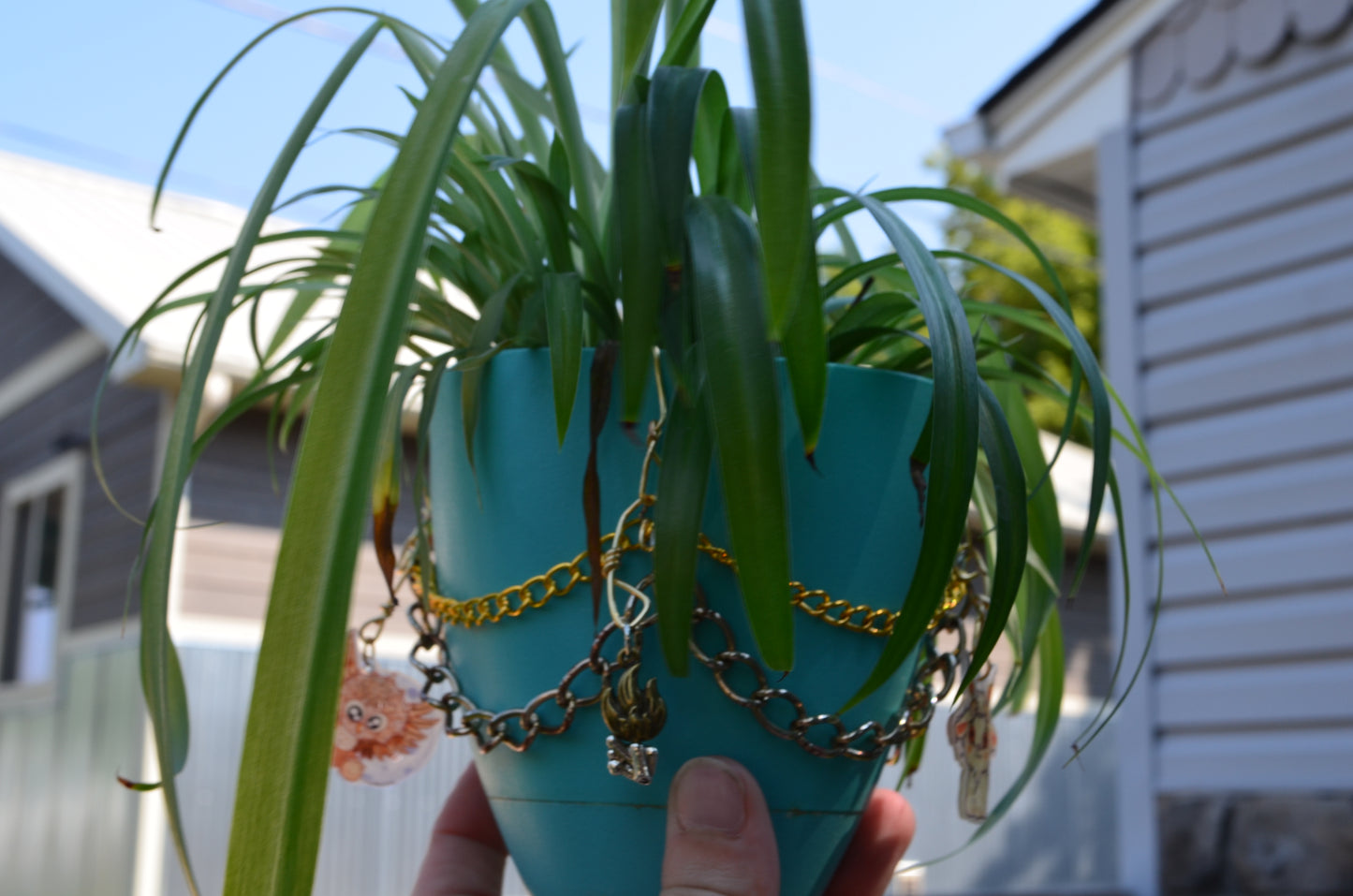 Mashup Critters Pretty Plants Chain | Thrifted Jewelry & Handcrafted Charms | **Pot & Plant Not Included