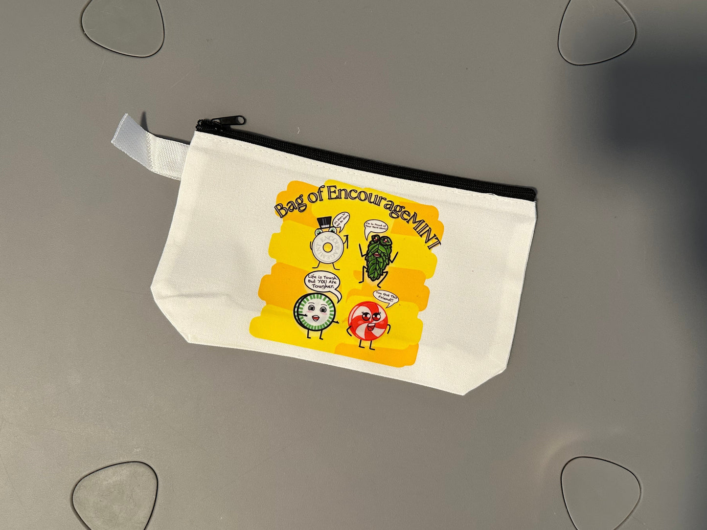 Bag of EncourageMINT Zipper Pouch Black Zipper & Handle