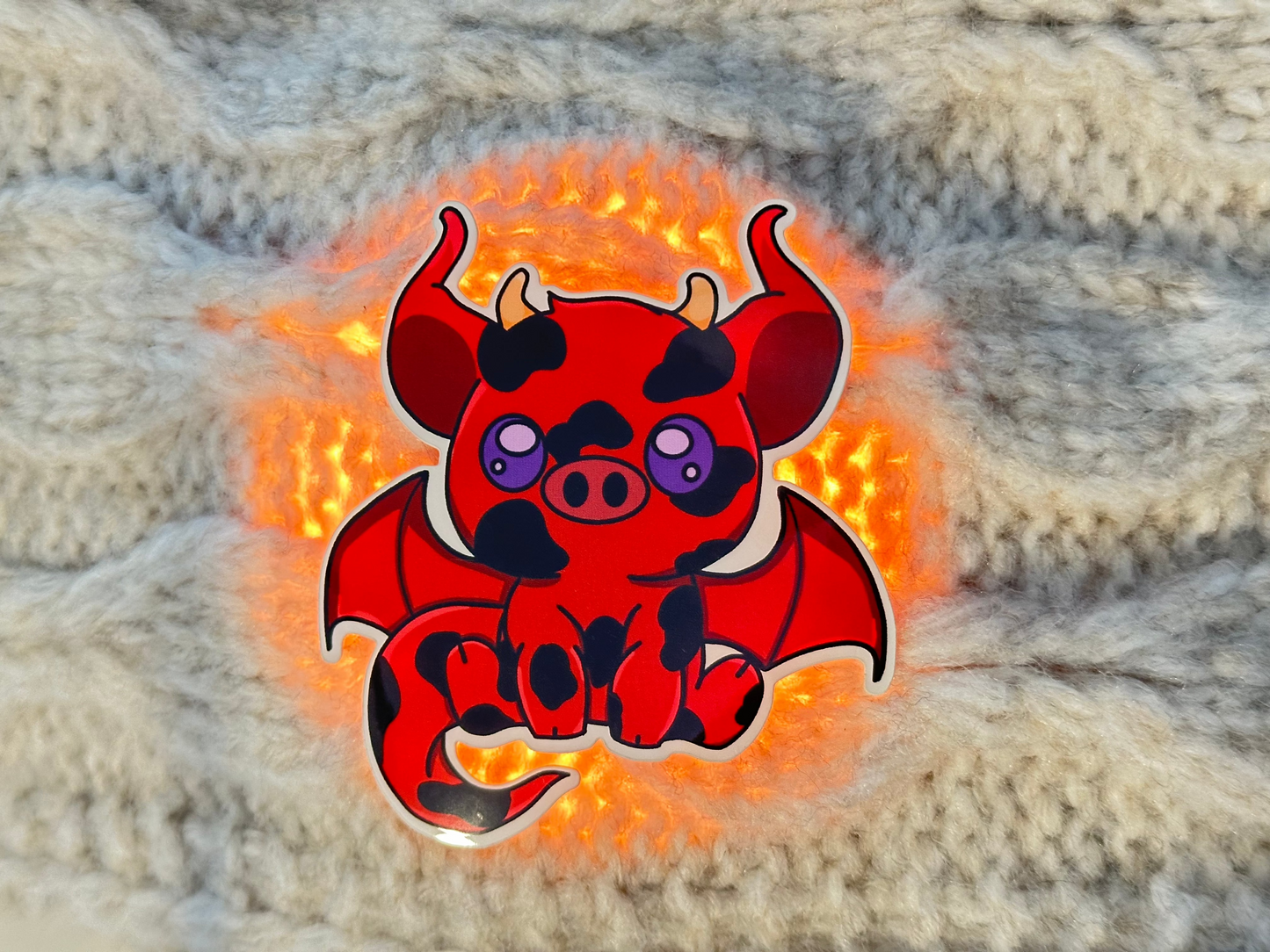 DeMOOON Vinyl Sticker – Mashup Critter: Demon x Cow