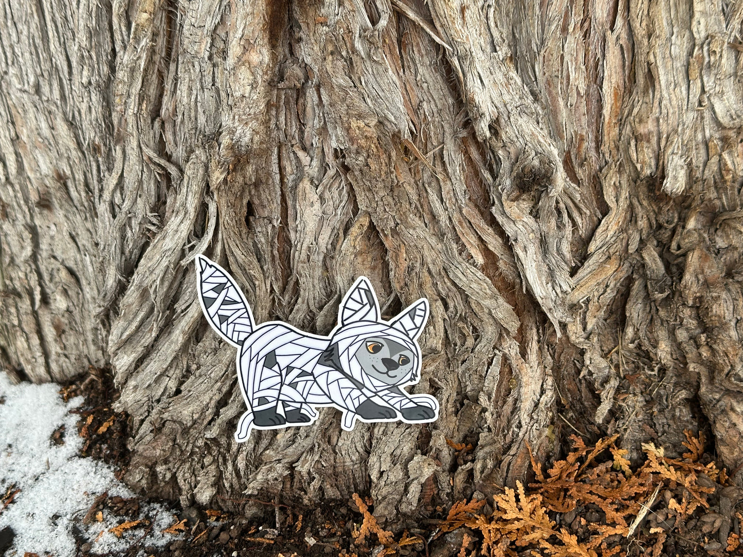 “Are You My Mummy” Vinyl Sticker – Mashup Critter: Mummy x Wolf