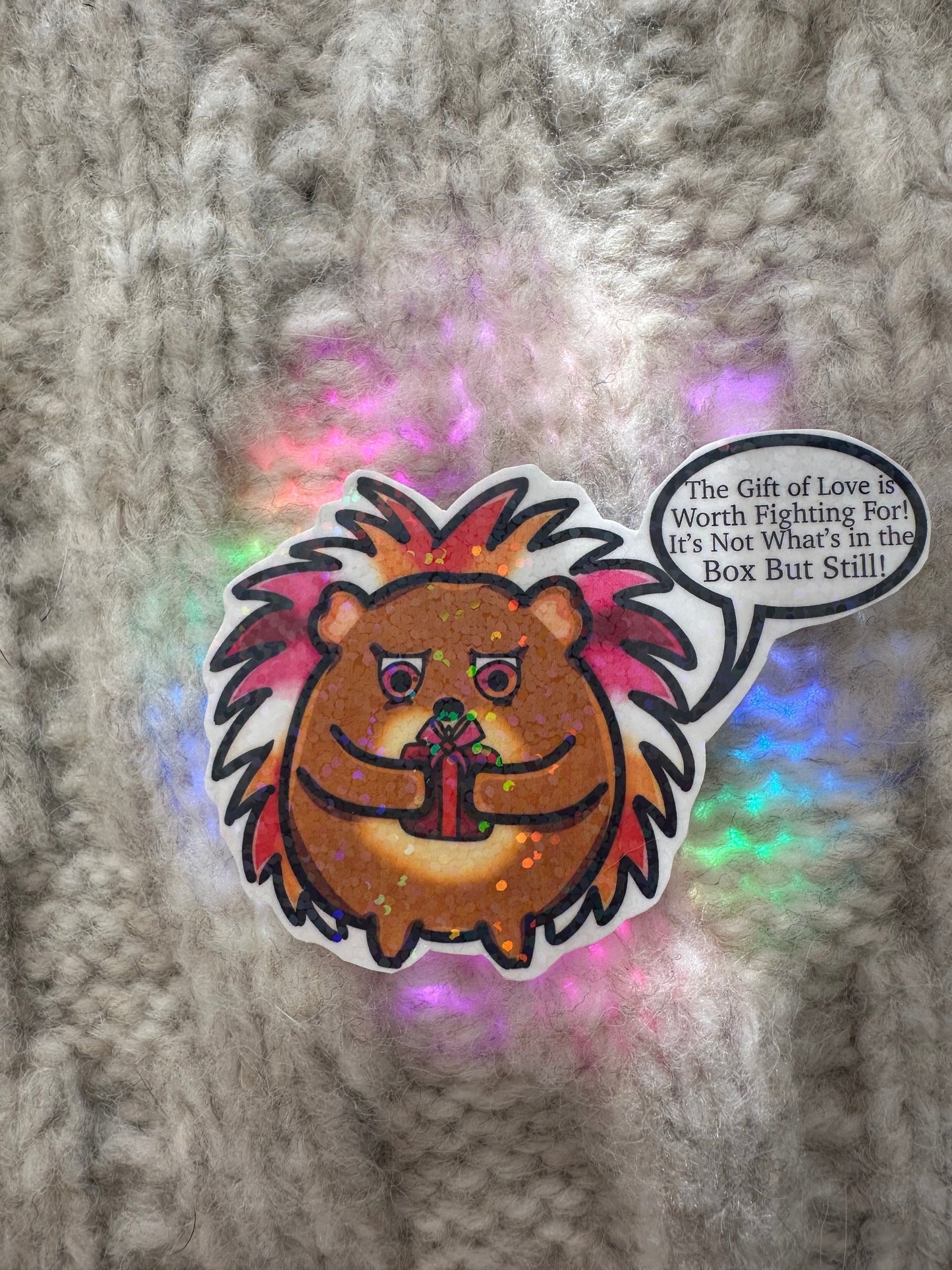 Lesbian Hedgehog Gift Girly Vinyl Sticker – Pride Collection