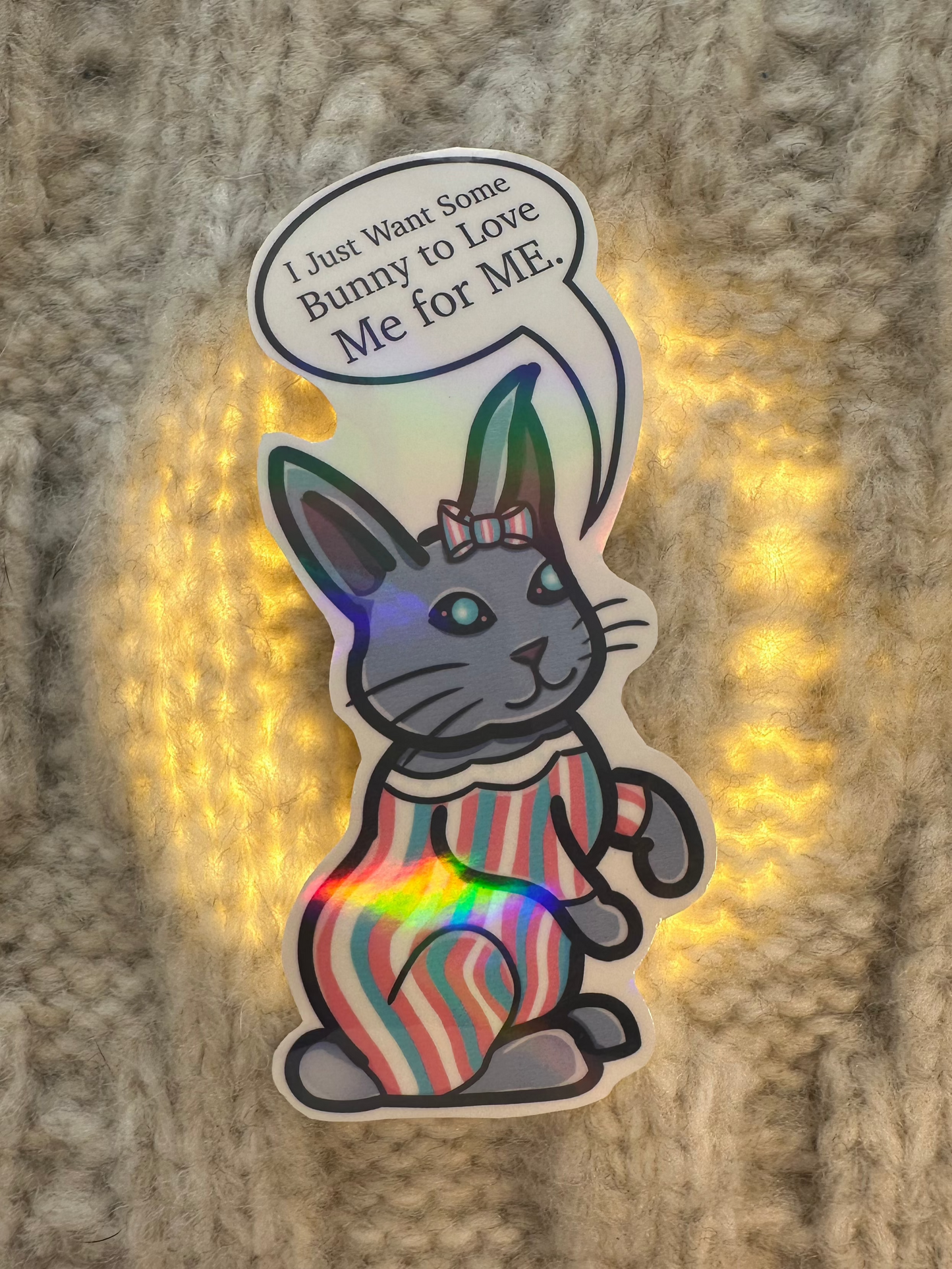 Transgender Love Bunny Vinyl Sticker – Pride Collection