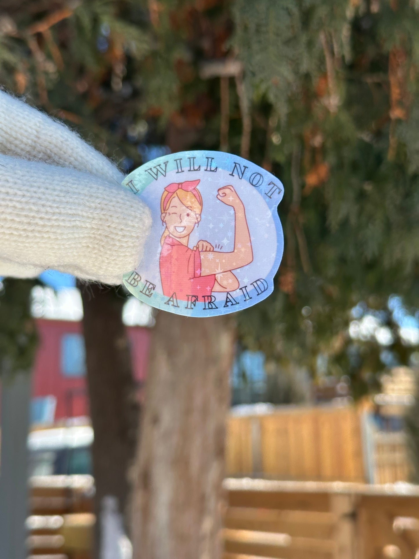 “I Will Not Be Afraid” Vinyl Sticker – Rosie the Riveter WWII Design, Empowered Book Girlies Collection