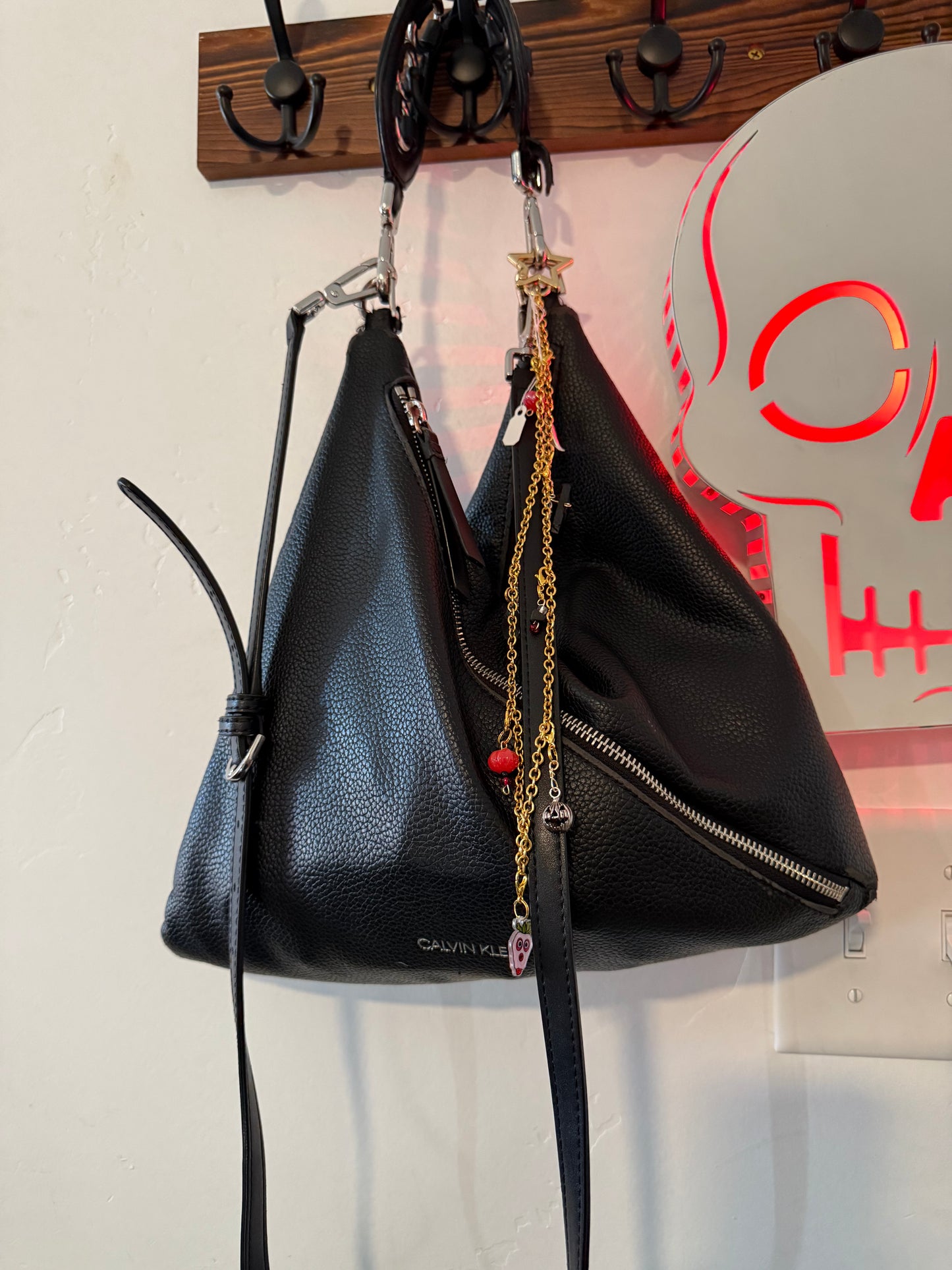 Handcrafted Upcycled Charm Chain – Boo Berry Resin & Beaded Accents with Heart Clasp