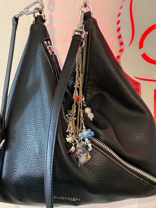 Silver Heart Carabiner Multipurpose Keychain | Count Cluckula & Beaded Charms