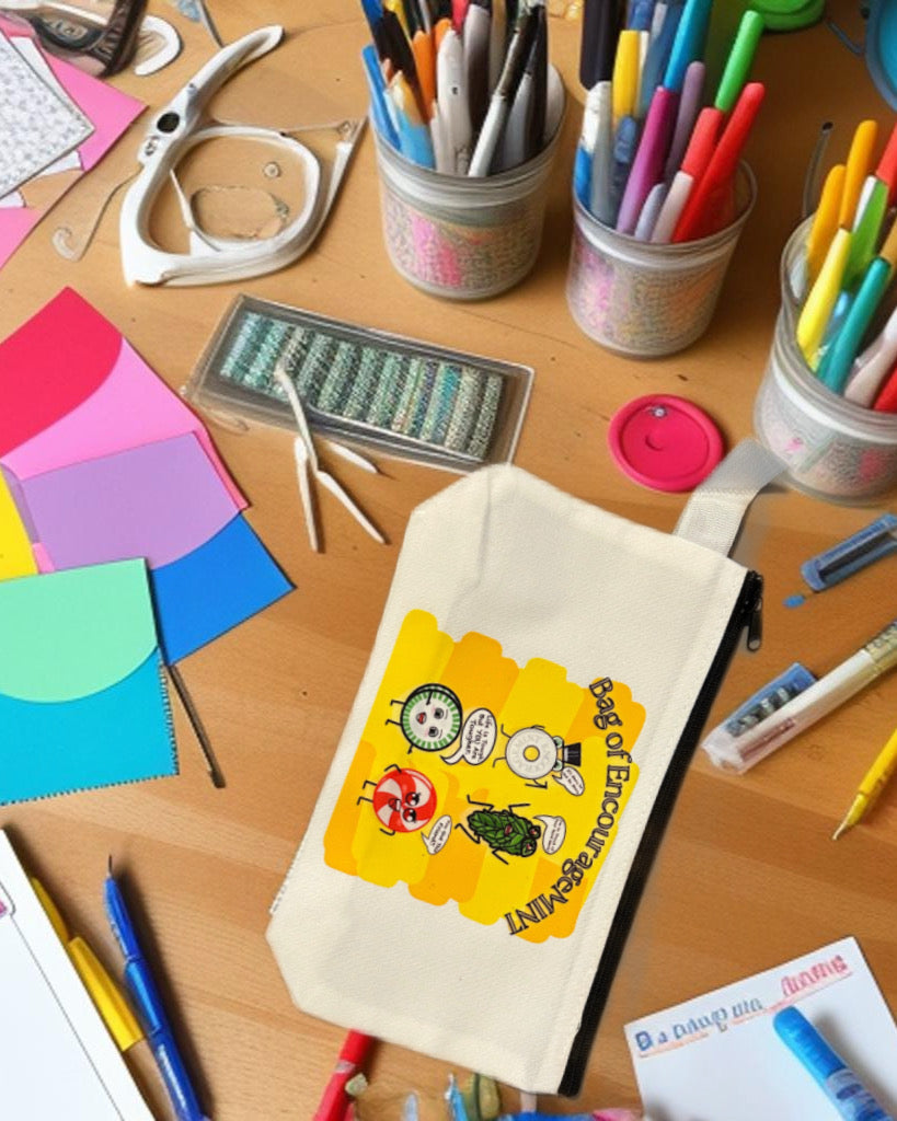 Bag of EncourageMINT Zipper Pouch Black Zipper & Handle