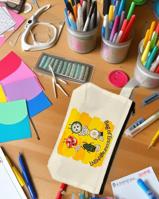 Bag of EncourageMINT Zipper Pouch Black Zipper & Handle