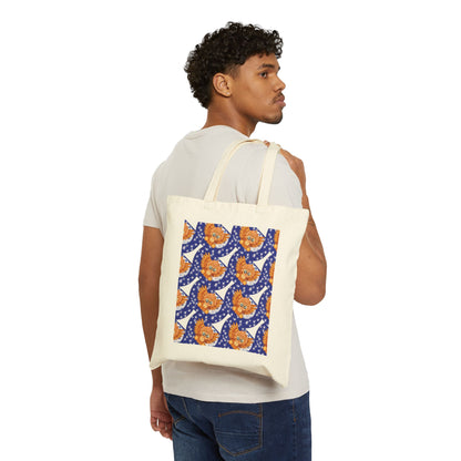 TricerHOOTops Starry Night LDA Design Cotton Canvas Tote Bag