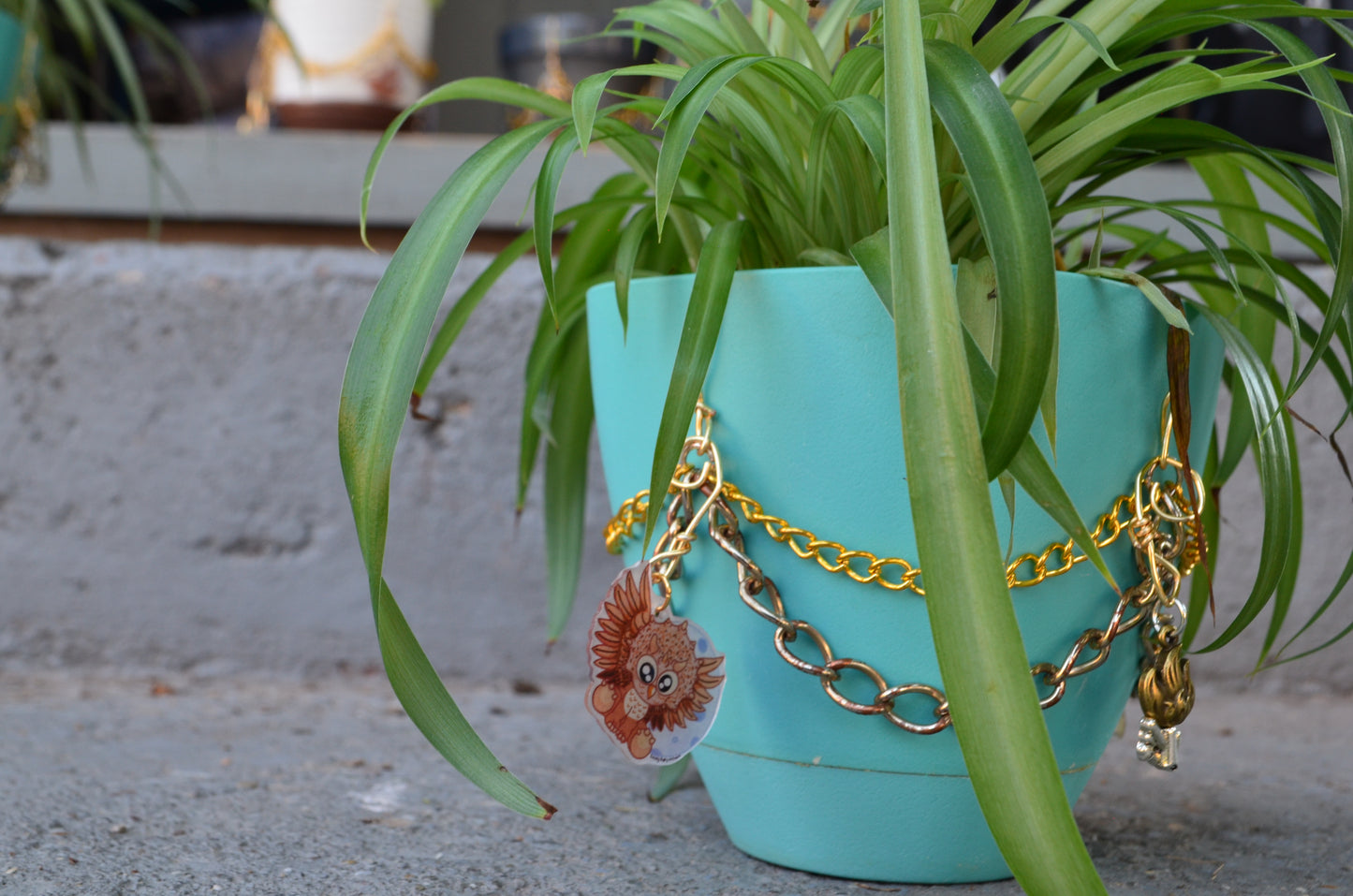 Mashup Critters Pretty Plants Chain | Thrifted Jewelry & Handcrafted Charms | **Pot & Plant Not Included