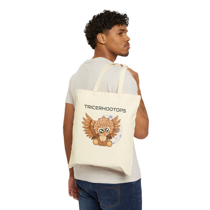 TricerHOOTops LDA Design Cotton Canvas Tote Bag