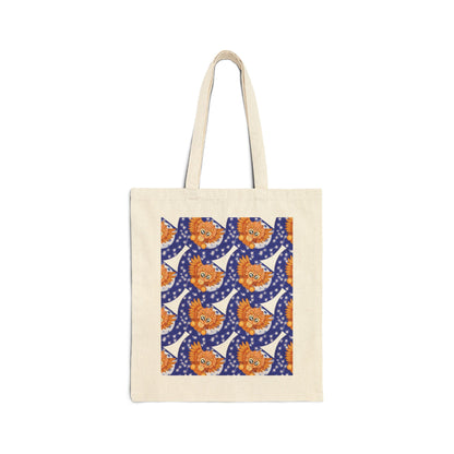 TricerHOOTops Starry Night LDA Design Cotton Canvas Tote Bag