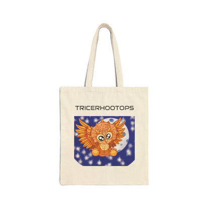 TricerHOOTops Starry Night LDA Design Cotton Canvas Tote Bag