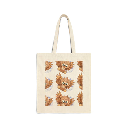 TricerHOOTops LDA Design Cotton Canvas Tote Bag