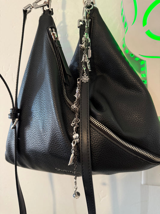 Handcrafted Upcycled Charm Chain – Silver Clasp with Silver Thrifted Accents