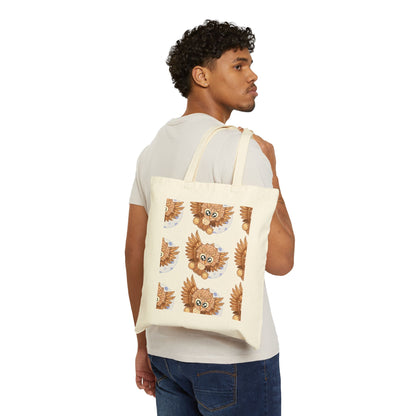 TricerHOOTops LDA Design Cotton Canvas Tote Bag