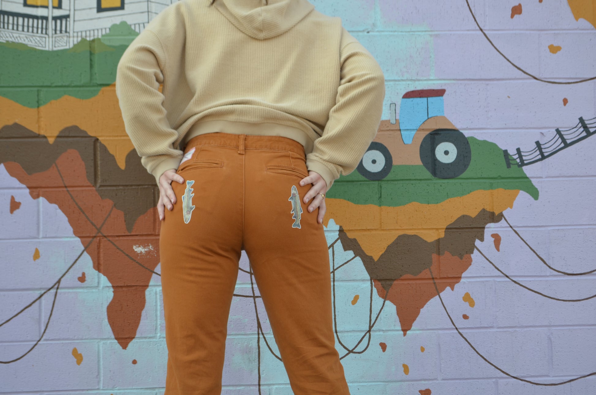 Great Blue Heron and Rainbow Trout Pants