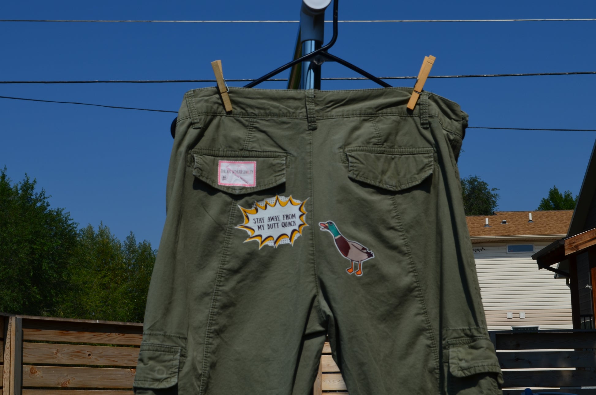 “Stay Away From My Butt Quack” Cargo Pants