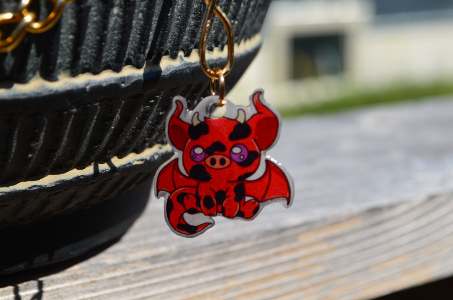 5” Textured Pretty Plants Pot | Upcycled Jewelry & Demooon Artwork | **Plant Not Included