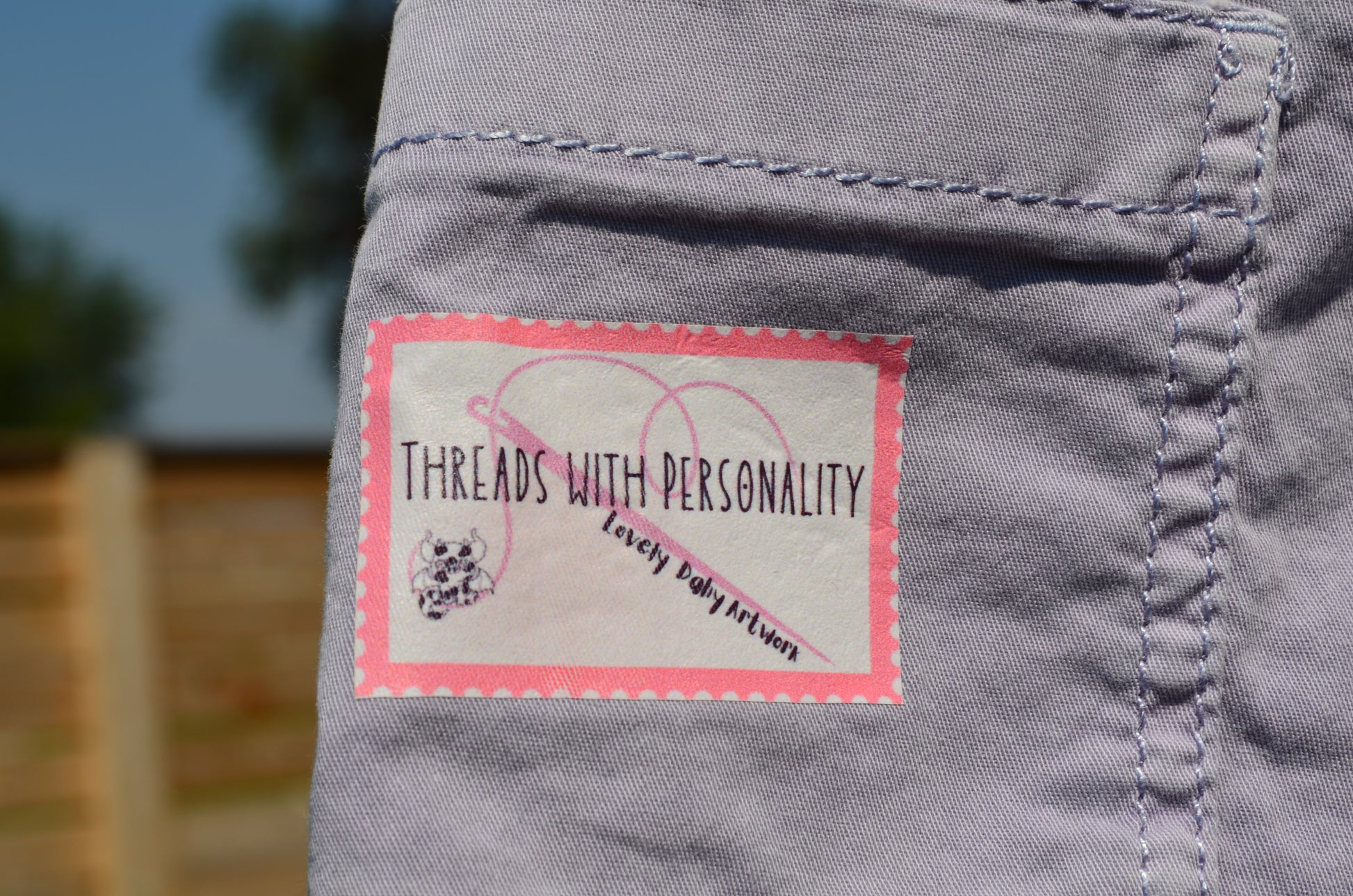 “Stay Away From My Butt Quack” Purple Cargo Shorts
