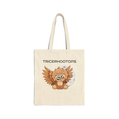 TricerHOOTops LDA Design Cotton Canvas Tote Bag