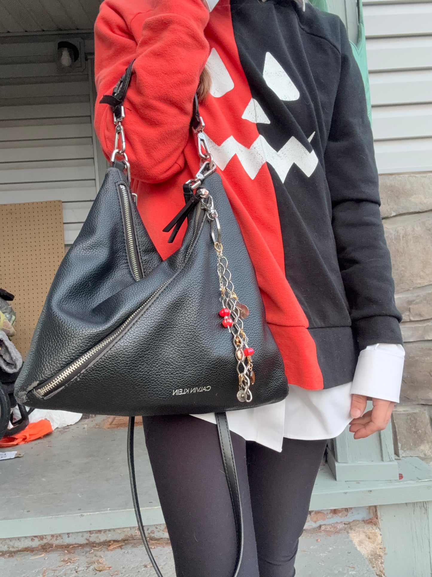 Handcrafted Upcycled Charm Chain – Silver Carabiner with Large-Loop Silver Chain