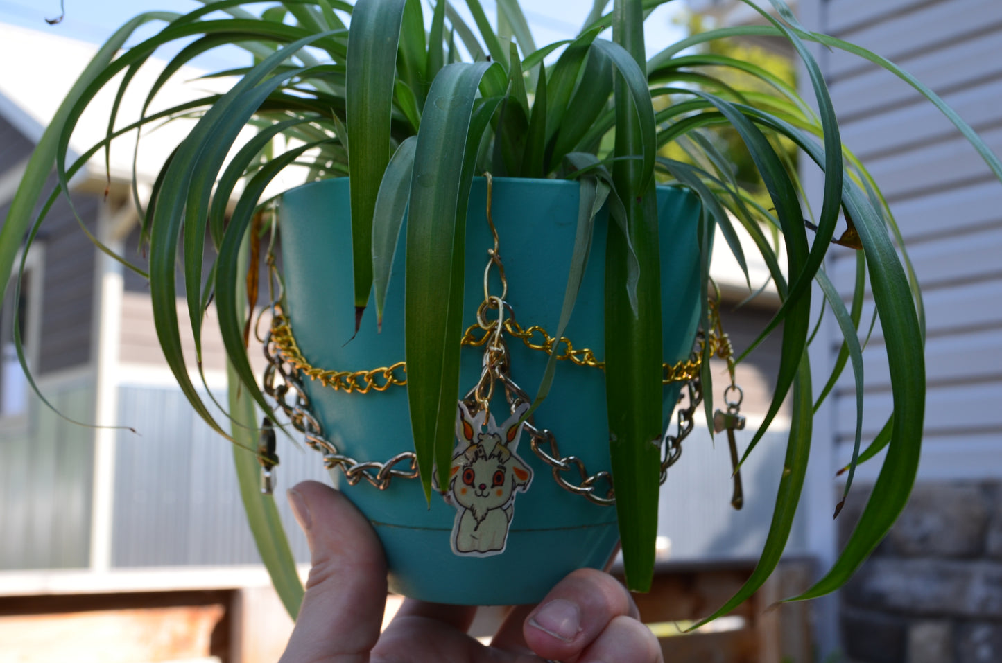 Mashup Critters Pretty Plants Chain | Thrifted Jewelry & Handcrafted Charms | **Pot & Plant Not Included