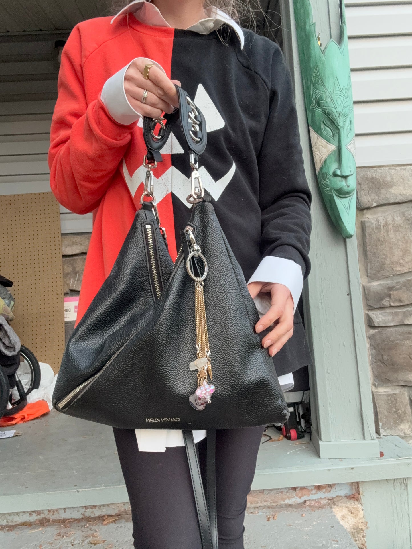 Multipurpose Keychain | Silver Round Clasp with Five Thrifted Looped Chains and Whimsical Boo Berry Charms