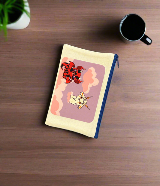 Original Critters on Cloud Nine Zipper Pouch Dark Blue Zipper NO HANDLE