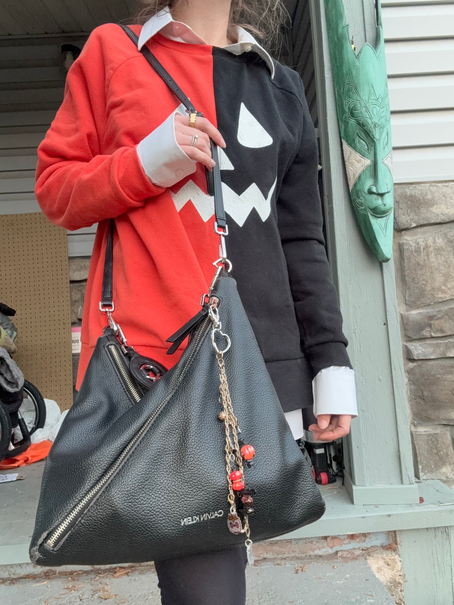 Handcrafted Halloween Multipurpose Keychain – Gold Chain with Boo Berry & Beaded Charms