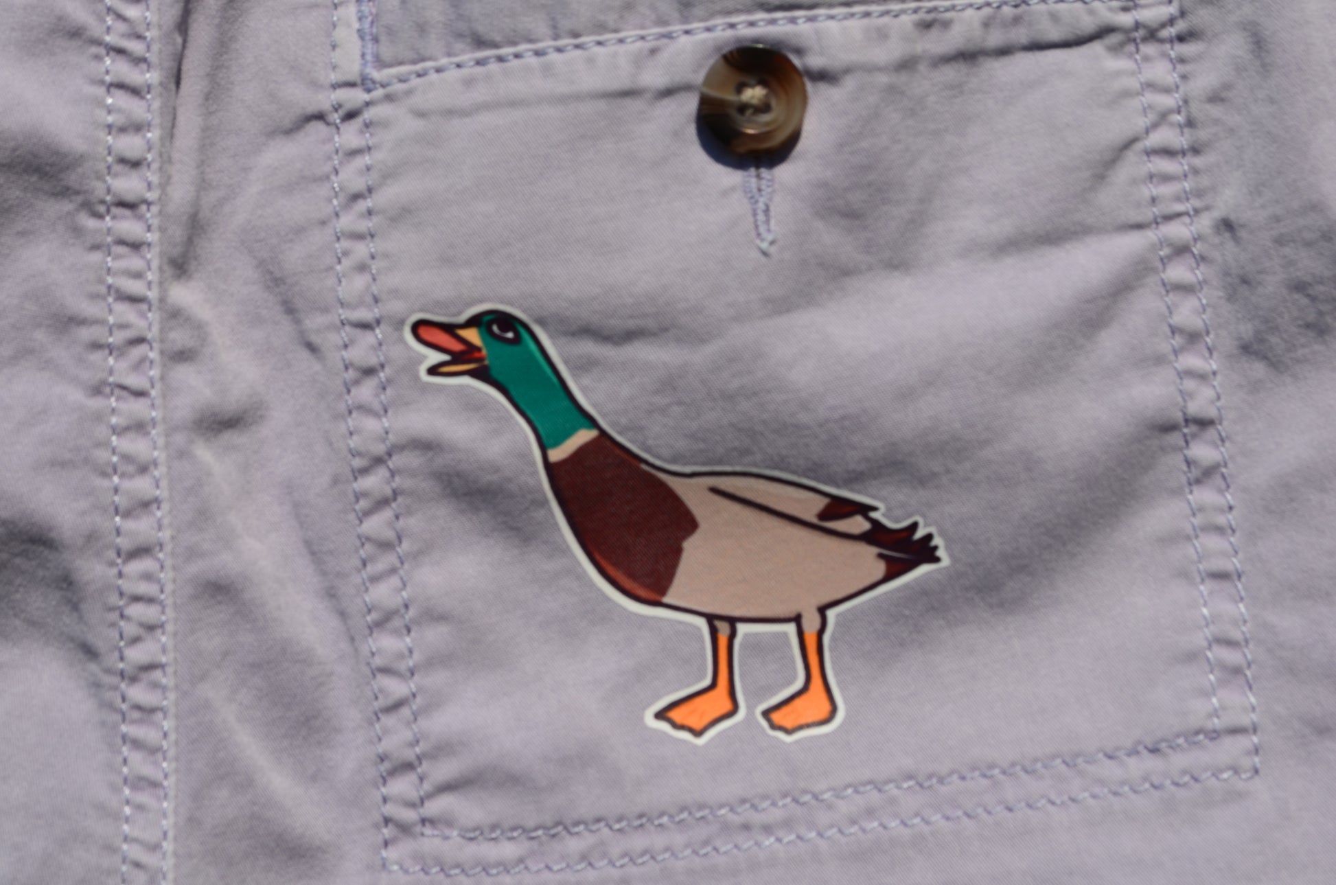 “Stay Away From My Butt Quack” Purple Cargo Shorts