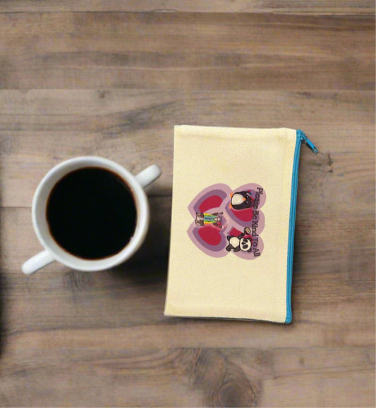 Please Be Kind to All Zipper Pouch Light Blue Zipper NO HANDLE