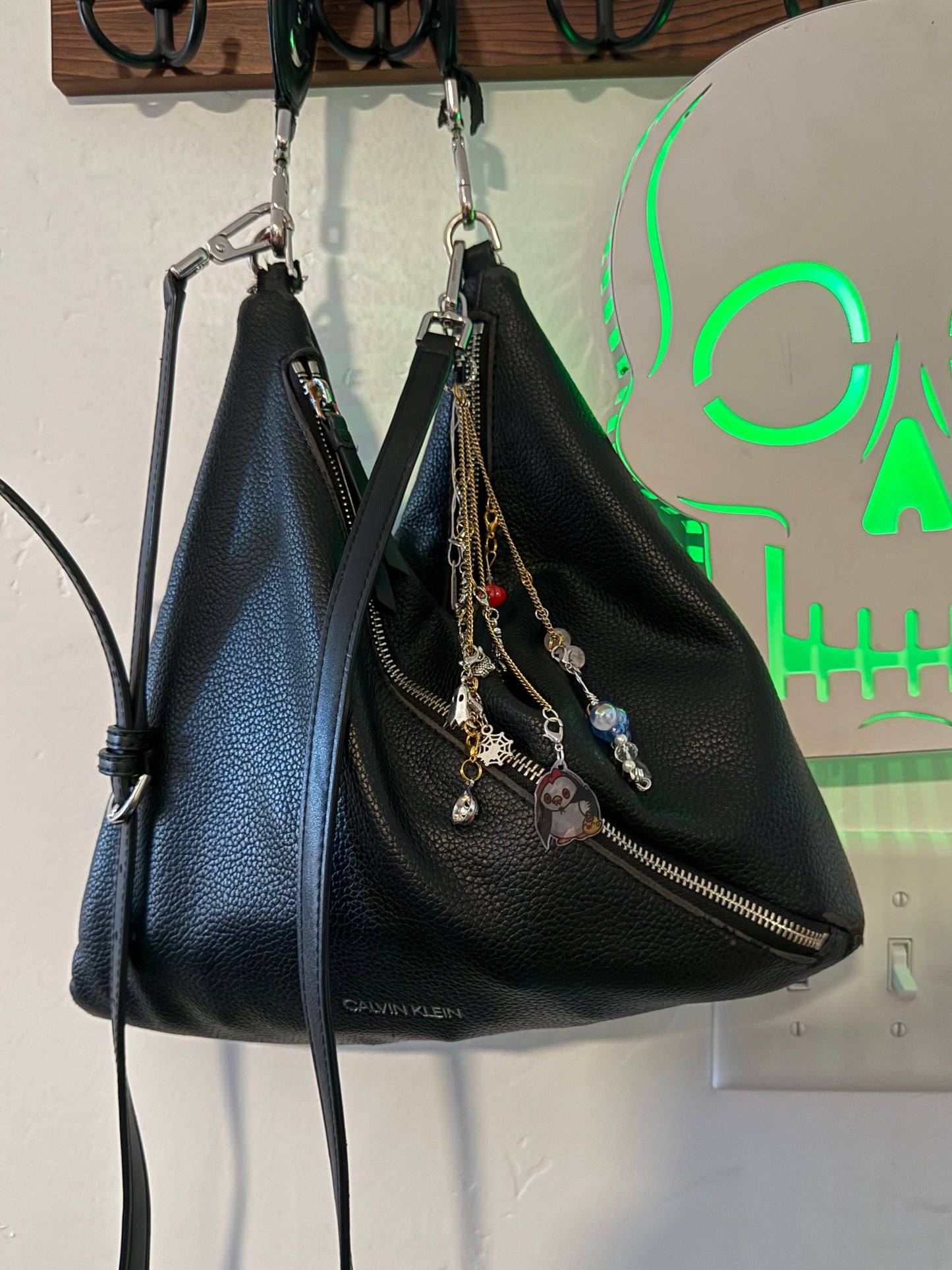 Silver Heart Carabiner Multipurpose Keychain | Count Cluckula & Beaded Charms