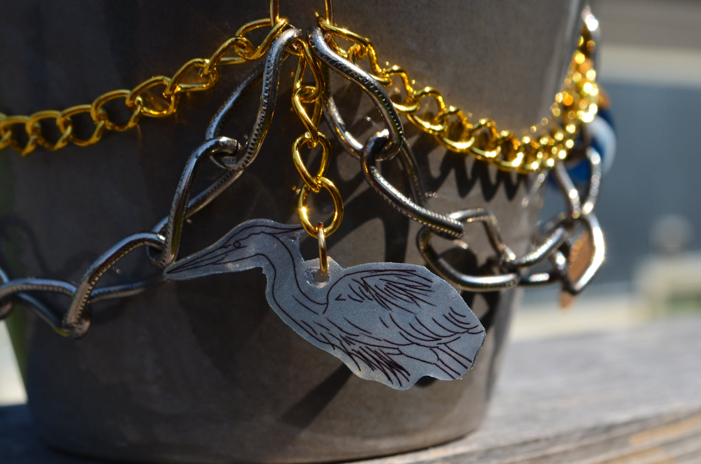 4" Grey Pot with Jewelry