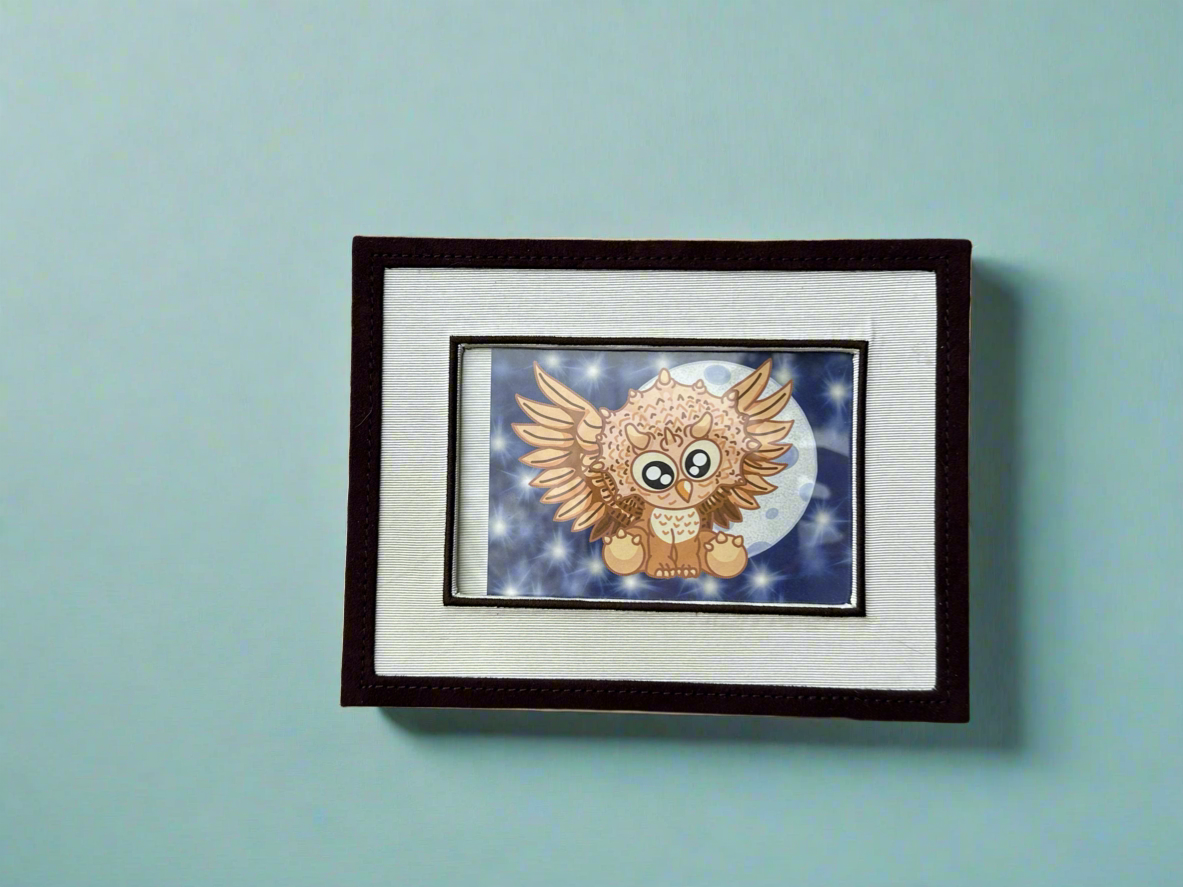 TricerHOOTops Framed Print (Fabric Frame)