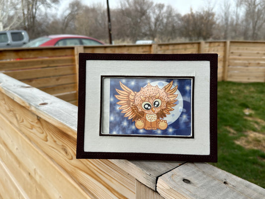 TricerHOOTops Framed Print (Fabric Frame)