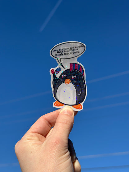 Large Bisexual Punk Rock Penguin Vinyl Sticker 3"x1.75"