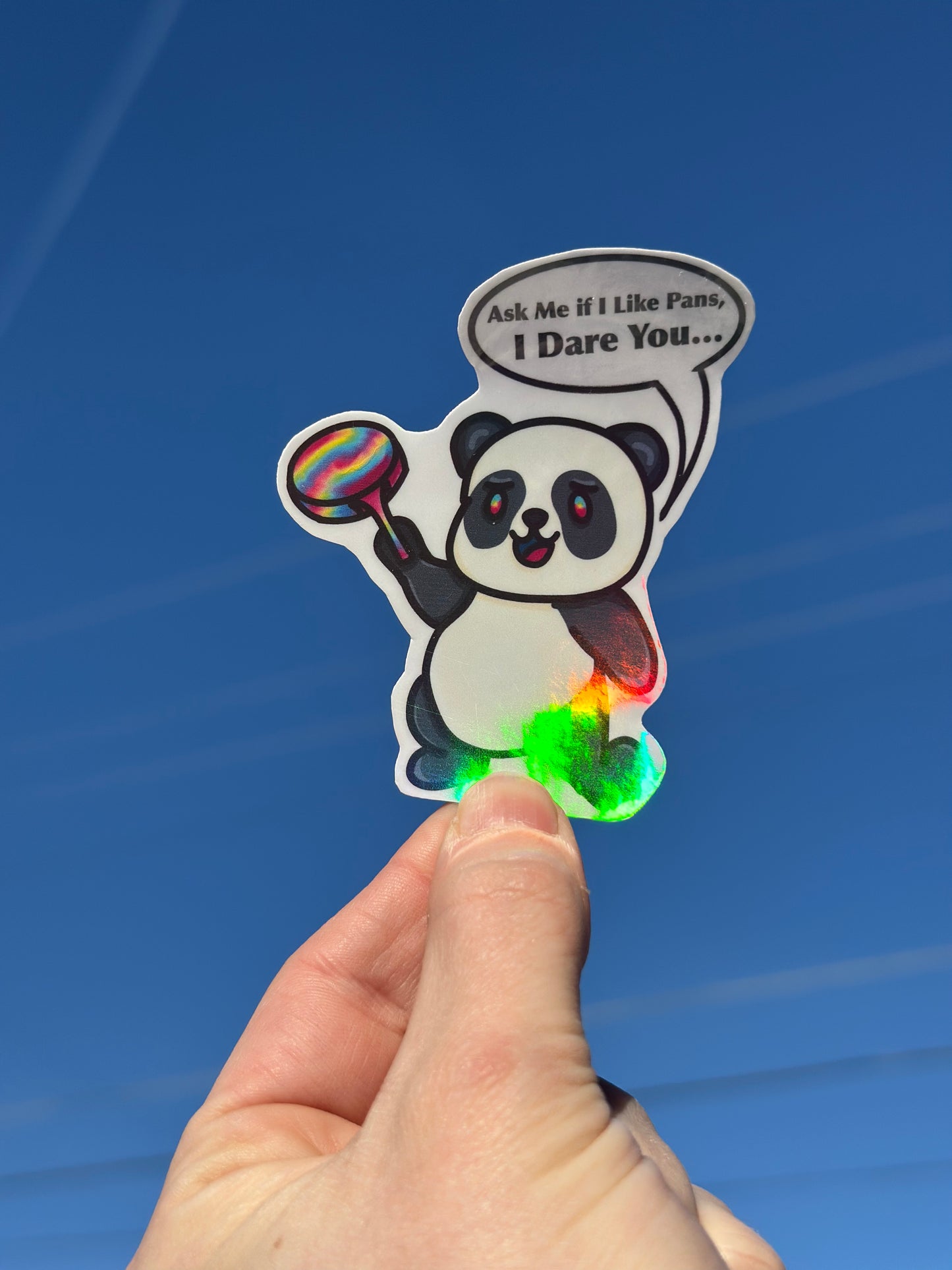 Large Pansexual Panda Vinyl Stickers 2.75"x2.25"