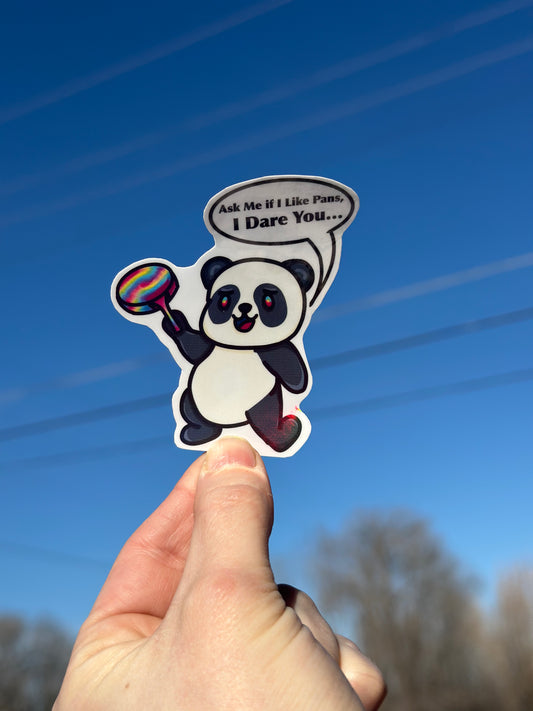 Large Pansexual Panda Vinyl Stickers 2.75"x2.25"