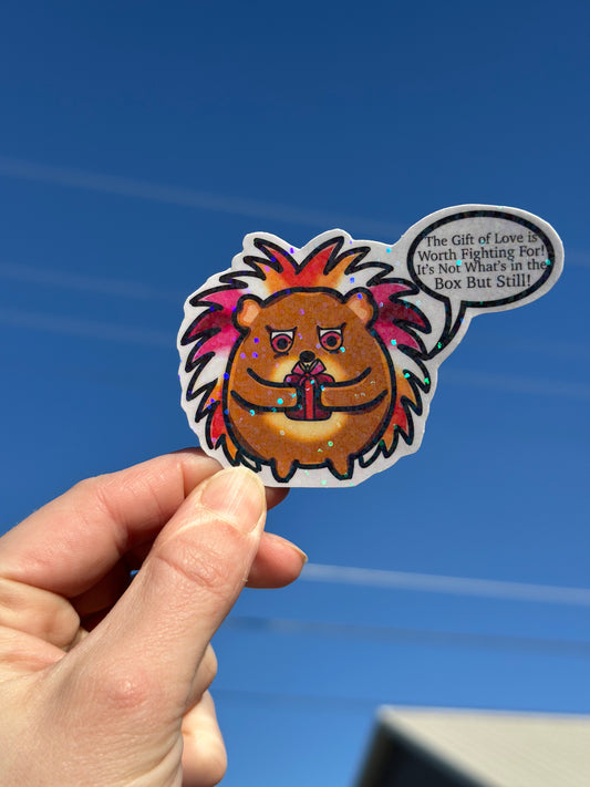 Lesbian Hedgehog Gift Girly Vinyl Sticker – Pride Collection