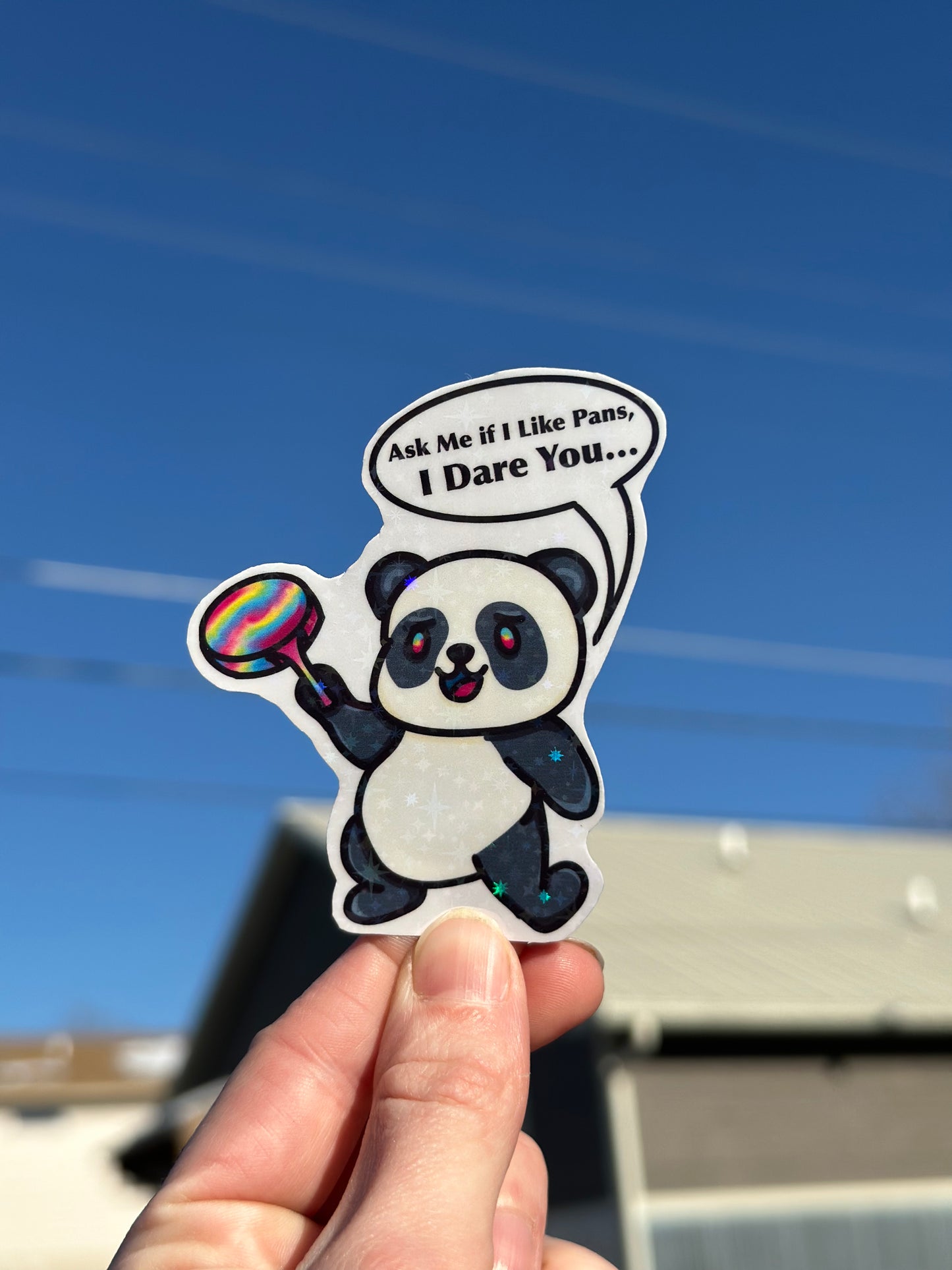 Large Pansexual Panda Vinyl Stickers 2.75"x2.25"